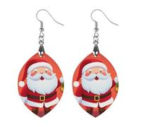 Jolies boucles d'oreilles en bois de Père Noël pour femme, bijoux vintage élégants en bois, boucles d'oreilles légères pour mariage, fête, cadeau de bijoux au quotidien, Apricot shaped, Bois, Bois.