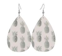 Jolies boucles d'oreilles en cuir ananas pour femme - Boucles d'oreilles percées en cuir - Cadeau d'anniversaire de Noël