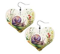 Jolies boucles d'oreilles en cuir escargot pour femme, boucles d'oreilles pendantes légères en forme de cœur, bijoux cadeaux