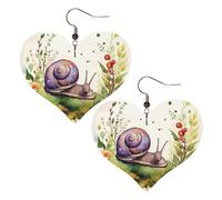 Jolies boucles d'oreilles en cuir escargot pour femme, boucles d'oreilles pendantes légères en forme de cœur, bijoux cadeaux
