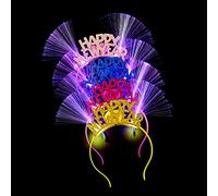 Jolies boucles d'oreilles en fibre LED pour femmes et filles, lettres « Happy New Year »