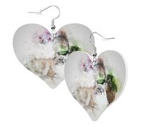 Jolies boucles d'oreilles pendantes double face en forme de cœur pour animal domestique, chat, abstrait, tendance, amusant, faux cuir, bijoux cadeau pour femmes et filles