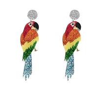 Jolies boucles d'oreilles pendantes en acrylique en forme de poisson tropical - Perroquet - Élégantes - Pour femme - À porter au quotidien, Moyen, Acrylique, Pas de pierre précieuse