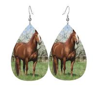 Jolies boucles d'oreilles pendantes en cuir avec imprimé chien golden retriever pour femme - Boucles d'oreilles légères en forme de goutte d'eau, taille unique, Cuir