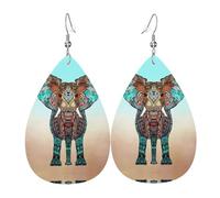 Jolies boucles d'oreilles pendantes en cuir avec imprimé chien golden retriever pour femme - Boucles d'oreilles légères en forme de goutte d'eau, taille unique, Cuir