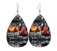 Jolies boucles d'oreilles pendantes en cuir avec imprimé chien golden retriever pour femme - Boucles d'oreilles légères en forme de goutte d'eau, taille unique, Cuir