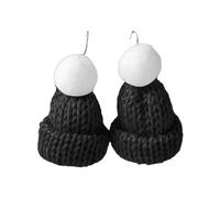 Jolies boucles d'oreilles pendantes en forme de chapeau en tricot de couleur bonbon pour fêtes et rassemblements, douces et confortables, taille unique, Comme décrit, Comme décrit.