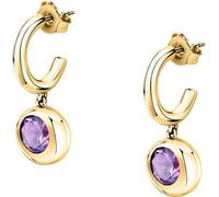 Jolies boucles d'oreilles plaquées or Cercles avec pendentifs Semipreziose SAXN16
