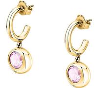 Jolies boucles d'oreilles plaquées or Cercles avec pendentifs Semipreziose SAXN17