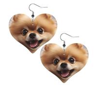 Jolies boucles d'oreilles poméraniennes Collection Daily Styles | Boucles d'oreilles légères en cuir hypoallergénique pour femme, bijoux en forme de cœur, boucles d'oreilles pendantes tendance