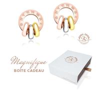 Jolies Boucles d'Oreilles Rome Baignées dans l'OR. Cadeau femme original. Coffret cadeau femme offert. Marque 2SPLENDID®