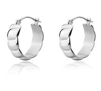 Jolies boucles d'oreilles rondes en acier Chunky SHK55