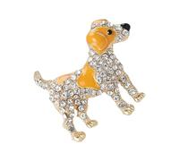 Jolies broches en forme d'animal faites à la main - Épingles en forme de chien - Texture en alliage - Pour tenues tendance et cadeaux - Broche créative en forme de chien avec strass, One Size, Comme