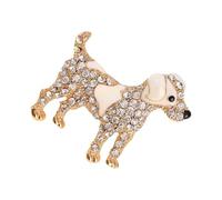 Jolies broches en forme d'animal faites à la main - Épingles en forme de chien - Texture en alliage - Pour tenues tendance et cadeaux - Broche créative en forme de chien avec strass, One Size, Comme