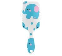 Jolies brosses antistatiques pour femme noire avec motif éléphant bleu de dessin animé pour cheveux raides avec poignée ergonomique cepillo anti-frisottis para cabello