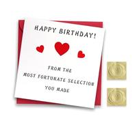 Jolies cartes d'anniversaire pour petit ami, mari, épouse, petite amie, carte d'anniversaire « From The Most Fortunate Selection You Made » pour lui ou elle