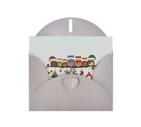 Jolies chouettes de Noël sur une branche - Papier nacré avec enveloppes - Cartes de vœux - 10,2 x 15,2 cm