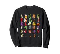 Jolies citrouilles de l'alphabet d'Halloween Zombies fantômes Sweatshirt
