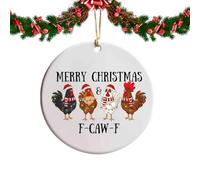 Jolies décorations de Noël, décoration de saison étrange pour la famille, pendentif coq avec mot amusant, accessoires de maison pour amis, vacances, Thanksgiving, poulailler et décoration, 15 x 15 x