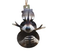 Jolies décorations de Noël en bois imprimé raton laveur - 4 options de formes : ange, cloche, arbre, bonhomme de neige | Bois sculpté respectueux de l'environnement pour décoration de sapin de Noël