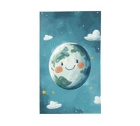 Jolies drapeaux de la planète de la terre, 9,5 x 1,5 m, bannière de vœux avec œillets, décoration d'intérieur et d'extérieur