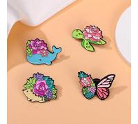 Jolies épingles à badge en émail avec motifs floraux et animaux et humanités, adorable broche accessoire
