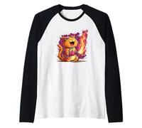 Jolies Flammes de Chat aux Couleurs avec Lance-Flammes pour garçons et Filles Manche Raglan