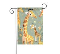 Jolies girafes de dessin animé sauvages imprimées petits drapeaux de jardin de cour de Noël double face décoration de pelouse pour l'extérieur de la cour