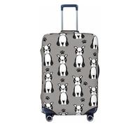 Jolies housses de bagage de voyage Boston Terrier, couleur grise, housses élastiques pour valises de 45 à 81 cm, Noir, Mediano