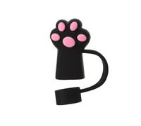 Jolies housses de paille pour paille de 7 à 8 mm, embouts de paille en silicone, bouchons de paille de protection en forme de patte de chat, capuchons de paille réutilisables et amusants, capuchons de