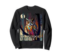 Jolies Images de Hibou avec Citation de Sagesse et Pleine Lune Sweatshirt