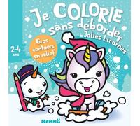 Jolies licornes - Bloc de coloriages aux contours épais pailletés et en relief - dès 2ans