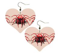 Jolies petites araignées rouges - Boucles d'oreilles élégantes en forme de cœur - Accessoires pour femme - Parfaites pour les fêtes et la Saint-Valentin.