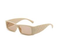 Jolies petites lunettes de soleil carrées UV400 à motifs pour homme et femme Charnière en métal Lunettes de soleil larges miroir, blanc