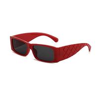 Jolies petites lunettes de soleil carrées UV400 à motifs pour homme et femme Charnière en métal Lunettes de soleil larges miroir, gris