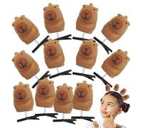 Jolies pinces à cheveux Capybara - 12 pinces à cheveux de dessin animé, barrettes à ressort | Accessoires de style tendance pour filles, femmes, adolescentes, amoureux des animaux, usage quotidien