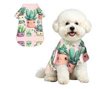 Jolies plantes succulentes L pour animal de compagnie - Chemise hawaïenne pour petits chiens - Tenue d'été mignonne pour la plage - Vêtement doux et respirant avec boutons