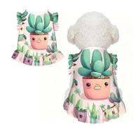 Jolies plantes succulentes M pour petits chiens - Tenue d'été mignonne pour chiot, vêtements doux et respirants pour chat