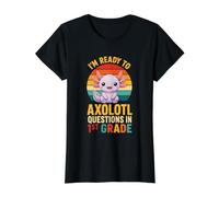 Jolies Questions rétro prêtes à axoloter chez Un élève de 1re année T-Shirt Graphique avec Valeur, Femme, Noir, L