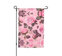 Jolies roses roses imprimées drapeaux décoratifs pour patio extérieur, 30,5 x 45,7 cm, adaptés pour la décoration de terrasse et d'extérieur.