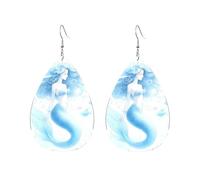 Jolies Sirènes Et Hippocampes Pendantes Légères Boucles D'Oreilles En Cuir Tendance Boucles D'Oreilles Pour Quotidien Femme Décorations