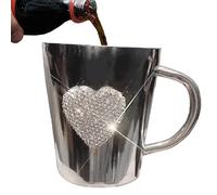 Jolies tasses à café en acier inoxydable avec strass, 300 ml, tasse à café tendance pour thé, boissons froides, verres élégants pour la maison