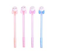 Jolies têtes de lapin Stylo gel noir Boules Point Stylo d'écriture Stylo Mines Stylo Papeterie Bureau École Fourniture Plastique