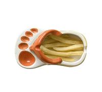 Jolies Tongs Assiettes à Frites, Plat à Collation en Céramique pour la Décoration de la Maison, Bureau, Cafés, Design Tongs, Artisanat Exquis, Décoration de Pantoufles Unique,