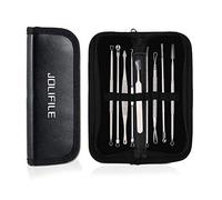 JOLIFILE Extracteur Point Noir Extraction de Acné,9 pièces Ensemble d'outils, Acné Tire Comédons Extracteur Professional Pince à épiler, Pimple Extractor, Boutons d'Acné (9pièces)