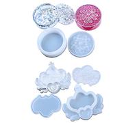 Joligel 2 Moules en Silicone pour Le Maquillage en résine époxy Étuis à cosmétiques Boîtes de Rangement pour Bijoux Organisateurs avec Couvercle, Motifs Mignons