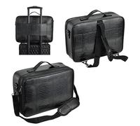 Joligrace Trousse de Maquillage Grande Sac Maquillage Voyage Makeup Bag Oxford Tissu Mallette à Ongles Rangement Maquillage avec 2 Couche y Bandoulière Beauté Case Professionel, Cuir PU Noir
