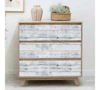JOLIHOME Papier Peint Auto-Adhésif Effet Panneau de Bois 44,5x500cm Peler et Coller le Papier de Contact Amovible Rouleau en Plastique Collant Blanc et Bleu pour Meubles Muraux Facile à Nettoyer
