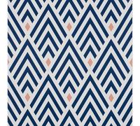JOLIHOME Papier Peint Auto-Adhésif Géométrique Blanc et Bleu Autocollant Mural à Rayures Diamantées à Décoller et à Coller Papier de Contact Plastique Autocollant Décor Imperméable 44.5x500cm