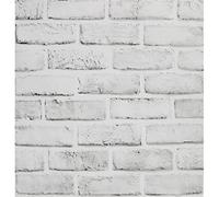 JOLIHOME Papier Peint Brique 3D Blanc et Gris Clair Papier Adhesif Effet Briques Vintage Papiers Peints Decoratifs Autocollant pour Cuisine Chambre Salon Mural 44x500cm
